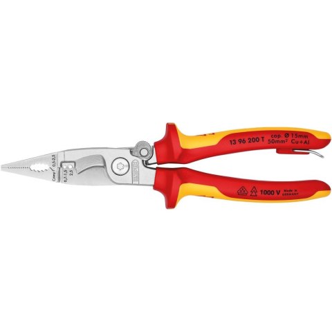 KNIPEX Szczypce elektroinstalacyjne VDE, TT, 200mm, 13 96 200 T, KNIPEX