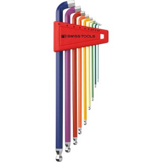 PB Swiss Tools Winkelschraubendreher- Satz im Kunststoffhalter 9-teilig 1,5-10mm 100GradRainbow PB Swiss Tools