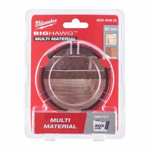 Milwaukee otwornica big hawg 92mm multi material 4932464933