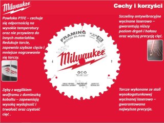 Milwaukee piła tarczowa 140x20x18z atb csb p w - drewno - szybkie cięcie 4932471310