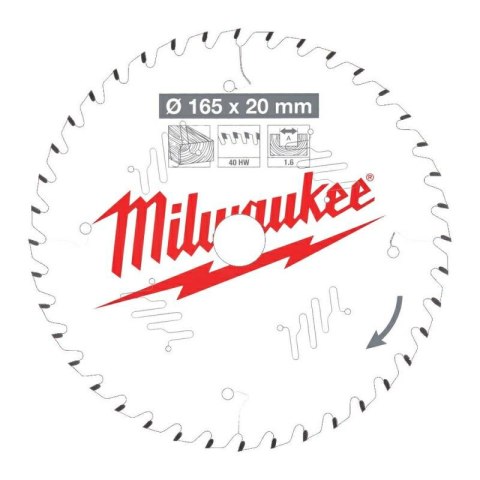 Milwaukee piła tarczowa 165x20x2,2x24z drewno - szybkie cięcie csb p w 4932471294 Milwaukee piła tarczowa 165x20x2,2x24z drewno - szybkie cięcie csb p w 4932471294