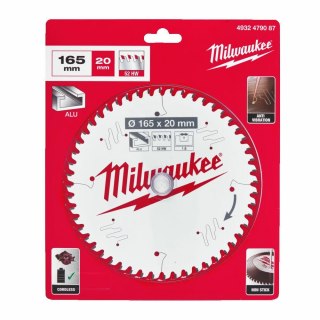 Milwaukee piła tarczowa 165x20x2,2x52z aluminium 4932479087