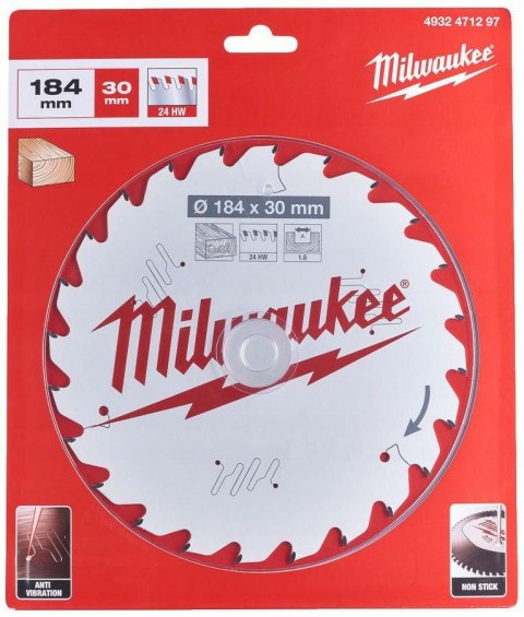 Milwaukee piła tarczowa 184x30x1,6x24 atb atb csb p w - drewno - szybkie cięcie 4932471297 Milwaukee piła tarczowa 184x30x1,6x24 atb atb csb p w - drewno - szybkie cięcie 4932471297