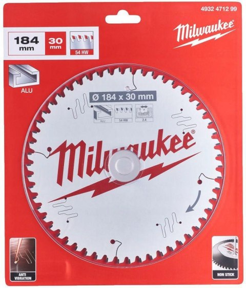 Milwaukee piła tarczowa 184x30x2,4x54z tf csb p w - aluminium 4932471299