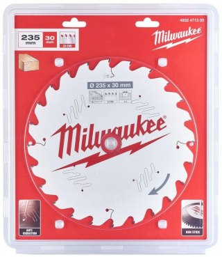 Milwaukee piła tarczowa 235x30x2,4x24z drewno - czyste cięcie csb p w 4932471305