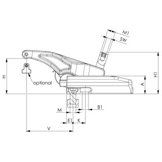 AMF Docisk regul.przesuwny 7600-22 M10x12 AMF