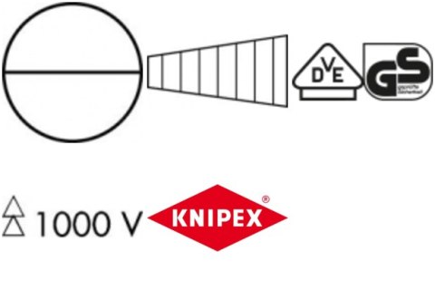 KNIPEX Szczypce wydłużone izolowane, VDE, 220mm, 98 62 02, KNIPEX