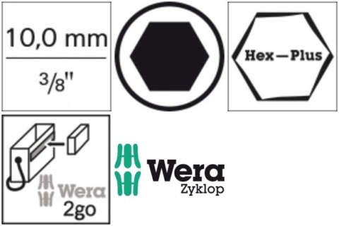 Wera Zest.końców.klucza nasad.na pasku 3/8" do śrub z gniazdem 6-k. HF Wera