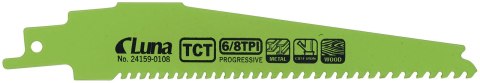 Luna Brzeszczoty szablaste z uzębieniem z węglików spiekanych Luna Progressive 150x25x1.25 6-8TPI Luna Brzeszczoty szablaste z uzębieniem z węglików spiekanych Luna Progressive 150x25x1.25 6-8TPI