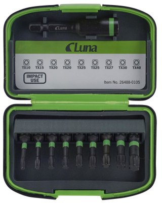 Luna Zestaw grotów 10-elementowy Impact TORX Luna