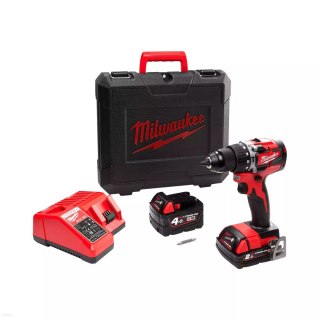 Milwaukee wiertarko-wkrętarka udarowa 18v 60nm 1x4,0ah+1x2,0ah m18cblpd-422c 4933472116