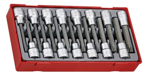 Teng Tools 15-elementowy zestaw nasadek trzpieniowych typu Tx i 6-kątnych z chwytem kwadratowym 1/2", Teng Tools TTTxH15