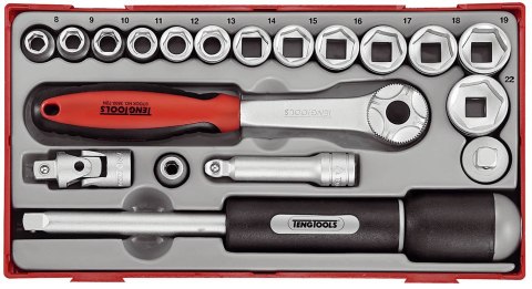 Teng Tools 19-elementowy zestaw kluczy nasadowych z chwytem □ 3/8" Teng Tools TT3819