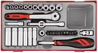 Teng Tools Zestaw kluczy nasadowych z chwytem □ ¼" Teng Tools TT1435