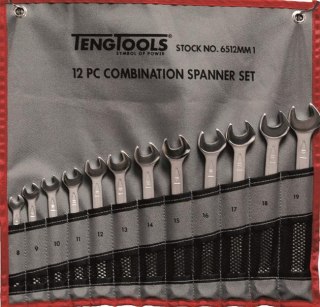 Teng Tools 12-elementowy zestaw kluczy płasko-oczkowych 8-19 mm Teng Tools 6512MM1