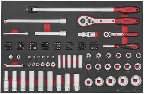 Teng Tools 126-elementowy zestaw kluczy nasadowych z chwytem kwadratowym 1/4" i 1/2", Teng Tools TTESK126