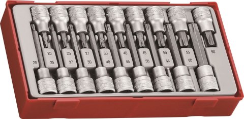 Teng Tools 18-elementowy zestaw grotów nasadkowych typu TX z chwytem kwadratowym 1/2" Teng Tools TTTX18