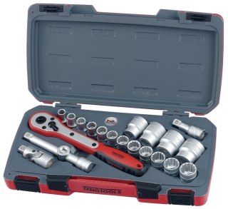 Teng Tools 21-elementowy zestaw narzędzi nasadowych z chwytem kwadratowym 1/2". Teng Tools T1221