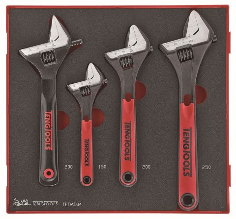 Teng Tools 4-elementowy zestaw kluczy nastawnych Teng Tools TEDADJ4