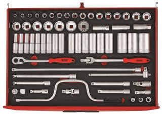 Teng Tools 63-elementowy zestaw kluczy nasadowych z chwytem kwadratowym 1/2", Teng Tools TTESK63