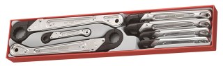 Teng Tools 7-elementowy zestaw kluczy oczkowych zapadkowych otwieranych Teng Tools TTxQRS07