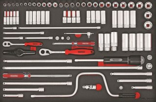 Teng Tools 86-elementowy zestaw kluczy nasadowych z chwytem kwadratowym 1/4" i 3/8", Teng Tools TTESK86