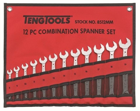 Teng Tools Klucze płasko-oczkowe w zestawie Teng Tools 8512MM Teng Tools Klucze płasko-oczkowe w zestawie Teng Tools 8512MM