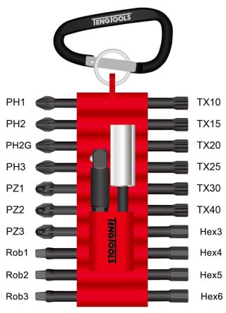 Teng Tools Zestaw grotów wymiennych Impact, 22-elementowy, Teng Tools THBSI22