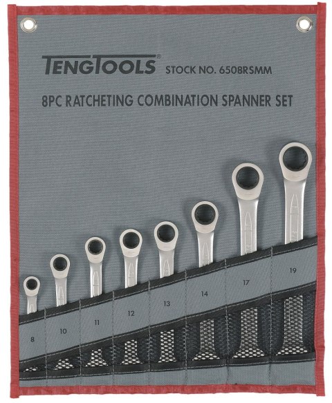 Teng Tools Zestaw kluczy płasko-oczkowych zapadkowych Teng Tools 6508RSMM