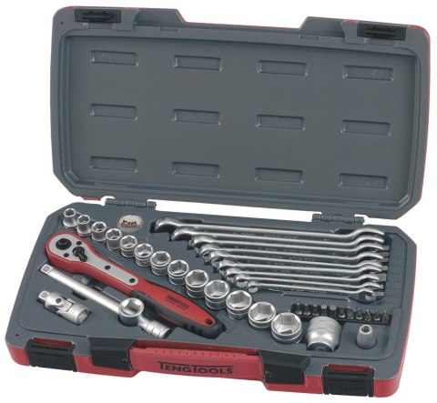 Teng Tools Zestaw narzędzi nasadowych z chwytem kwadratowym 3/8" Teng Tools T3840