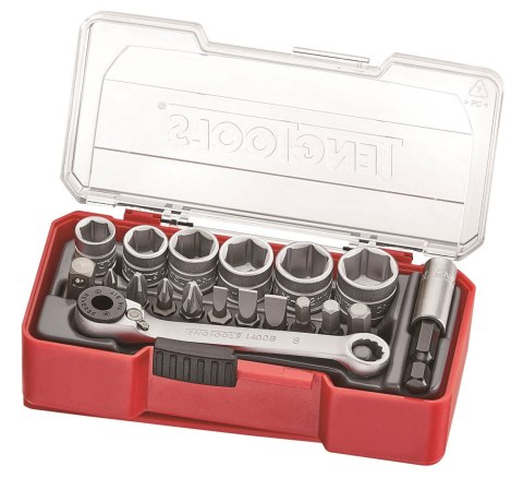 Teng Tools Zestaw kluczy nasadowych z chwytem kwadratowym 1/4" Teng Tools TJ1419 Teng Tools Zestaw kluczy nasadowych z chwytem kwadratowym 1/4" Teng Tools TJ1419