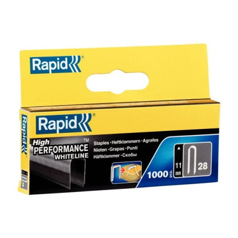 Rapid Zszywki Rapid nr 28 (11 mm) do kabli, białe - opakowanie 1000 szt. Rapid Zszywki Rapid nr 28 (11 mm) do kabli, białe - opakowanie 1000 szt.