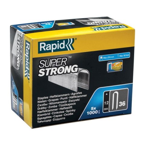 Rapid Zszywki Rapid nr 36 (12 mm) do kabli - bardzo wytrzymałe - opakowanie 5000 szt. Rapid Zszywki Rapid nr 36 (12 mm) do kabli - bardzo wytrzymałe - opakowanie 5000 szt.