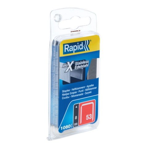 Rapid Zszywki Rapid z drutu cienkiego nr 53 (8 mm) ze stali nierdzewnej - opakowanie 1080 szt.