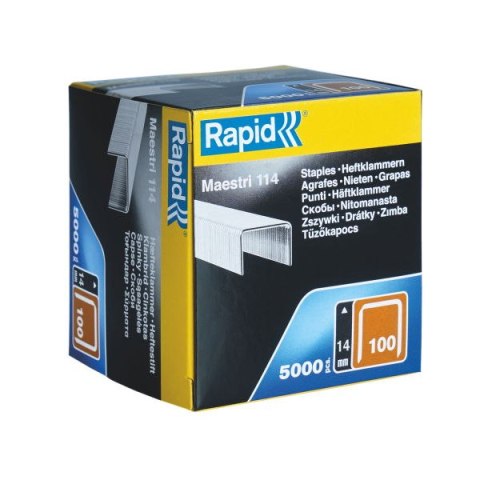 Rapid Zszywki Rapid z drutu płaskiego nr 100 (14 mm) - opakowanie 5000 szt. Rapid Zszywki Rapid z drutu płaskiego nr 100 (14 mm) - opakowanie 5000 szt.