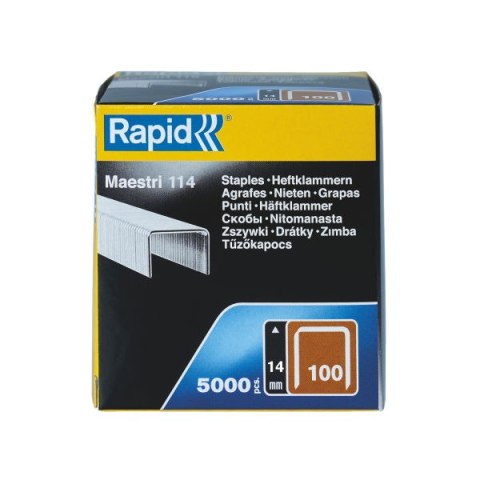 Rapid Zszywki Rapid z drutu płaskiego nr 100 (14 mm) - opakowanie 5000 szt. Rapid Zszywki Rapid z drutu płaskiego nr 100 (14 mm) - opakowanie 5000 szt.