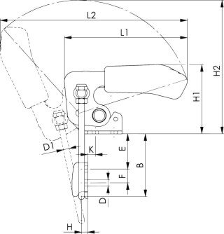 AMF Docisk zaczepowy 6847V, pionowy, wielkosc 2 AMF