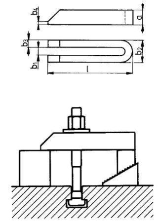 AMF Łapa dociskowa widełkowa (ukośna) DIN6315B 14x200mm AMF