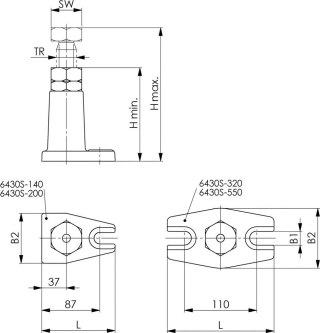 AMF Podporka srubowa,wlk.140 72553 100-140mm AMF