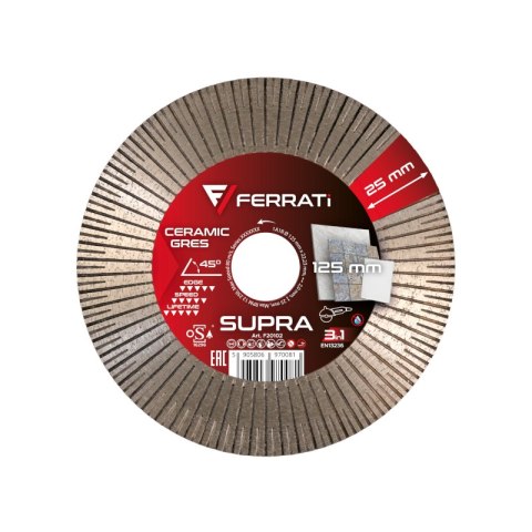 Ferrati Tarcza diamentowa tnąca i szlifująca 125mm SUPRA