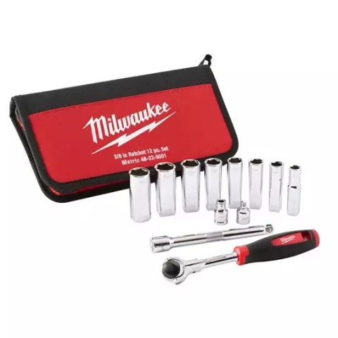 Milwaukee zestaw kluczy 12el. 3/8" 48229001 Milwaukee zestaw kluczy 12el. 3/8" 48229001