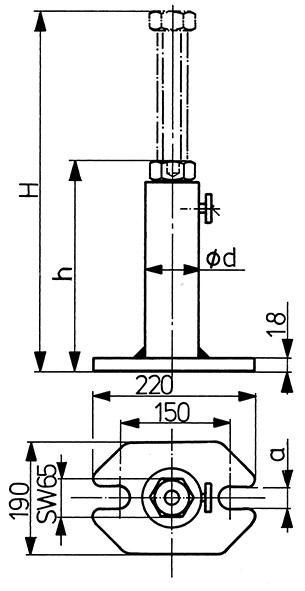 AMF Podpórka śrubowa 280-460mm AMF