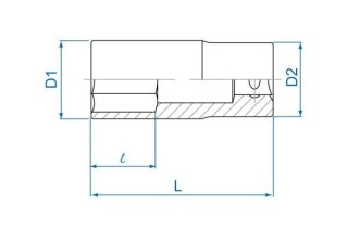 King Tony NASADKA DŁUGA 1/2" 33mm x 77mm 6-kąt Cr-V King Tony