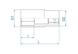 King Tony NASADKA DŁUGA 3/4" 17mm x 90mm 6-kąt. Cr-V King Tony