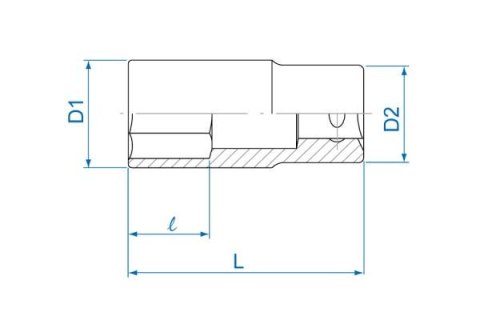 King Tony NASADKA DŁUGA 3/4" 36mm x 90mm 6-kąt. Cr-V King Tony