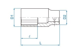 King Tony NASADKA DŁUGA 3/8" 15mm x 63mm 6-kąt Cr-V King Tony