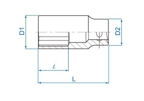 King Tony NASADKA DŁUGA 3/8" 15mm x 63mm 6-kąt Cr-V King Tony