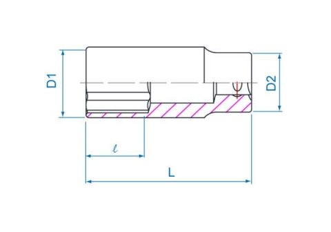 King Tony NASADKA DŁUGA 3/8" 21mm x 63mm 12-kąt Cr-V King Tony