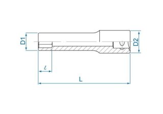 King Tony NASADKA DŁUGA GWIAZDKOWA 1/2" E12 x 77mm Cr-v King Tony