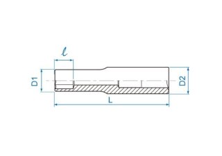 King Tony NASADKA DŁUGA GWIAZDKOWA 1/4" E-TORX E7 x 50mm, Cr-V King Tony